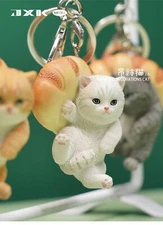 JXK Small Hanging Decoration Cat 2.0 Model Pet Animal Decor Key Ring Toy Gift