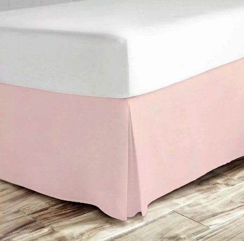 Premium Pleated Solid Bed Skirt Dust Ruffle Luxury Microfiber 15" Tailored Drop - Picture 81 of 101