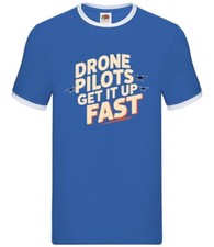Drone Pilots Get It Up Fast - Mens Ringer - Drones Pilot Funny Rude Love