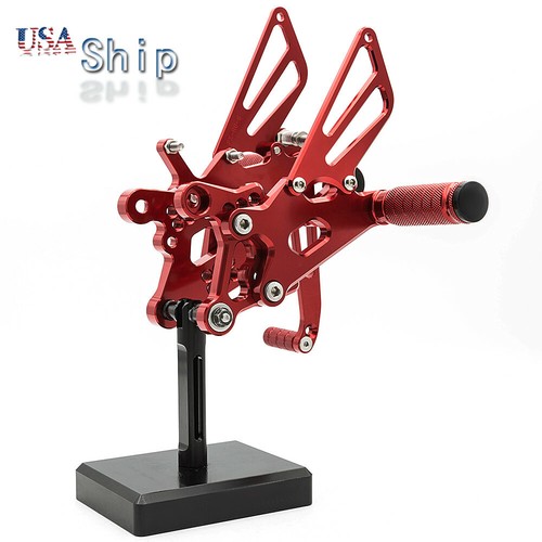 Red Rearsets Motorcycle For Yamaha CNC Red Rearsets Footrests Foot Pegs YZF R6 2006-2015 2007 ...