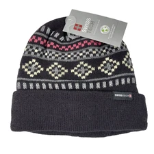 Swiss Tech SW Frigid Beanie Women's One Size Black Gray Pink Fleece Lined New