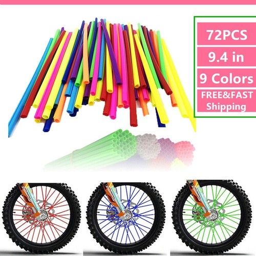 72Pcs Motorcycle Dirt Bike Spoke Skins Covers Wraps Wheel Rim Guard Protector - Picture 2 of 22