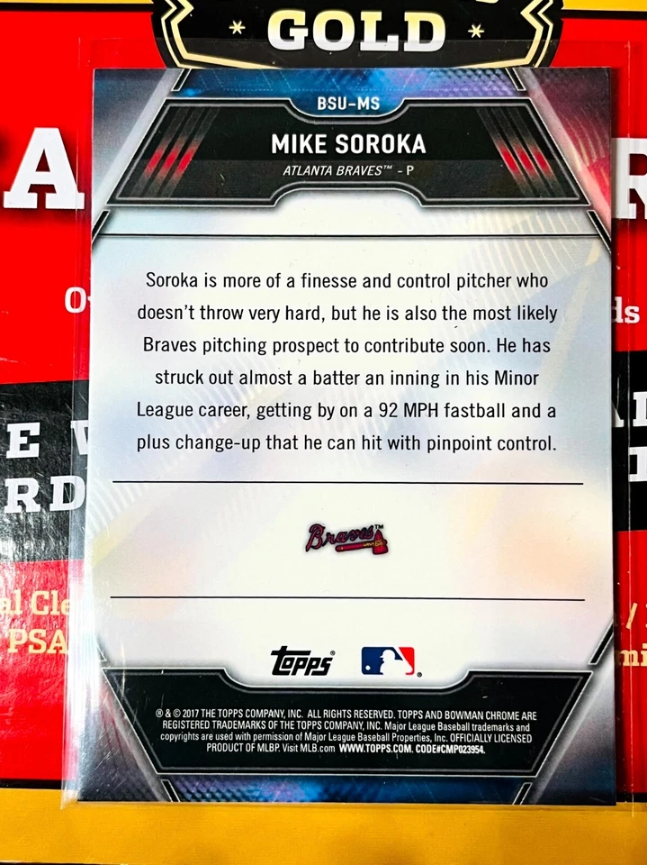 2017 Bowman Mike Soroka #BSU-MS V955 - Image 2 of 2