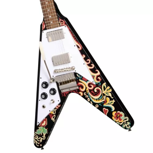 Epiphone Inspired by Gibson Custom Jimi Hendrix Love Drops Flying V Ebony left