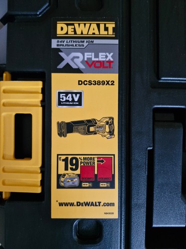 DeWalt DCS389X2 54V XR Reciprocating Saw With 2 x 9Ah Batteries, Charger & Case - Picture 7 of 7