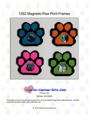 Magnetic Paw Print Frames- Plastic Canvas Pattern or Kit