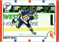 1990 SCORE NHL HOCKEY Trading Card #300 😎🤩 Brett Hull, St. Louis Blues 😎😎