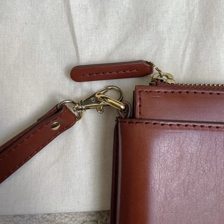NWT: A.P.C. Cowhide leather Mathilda Pochette (Cognac) - Image 4 of 4