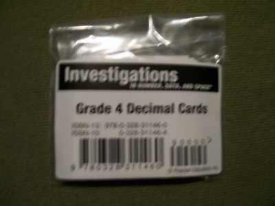 Pearson Education Investigations in Number, Data, and Space Gr. 4 Decimal Cards