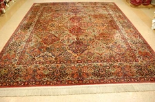 ANTIQUE EARLY KARASTAN KIRMAN MULTI_COLOR PANEL PATTERN#717 RUG CARPET 8.8 X10.6