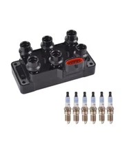 Ignition Coil & 6PC Motorcraft Platinum Spark Plug for 96-00 Ford Taurus 3.0L