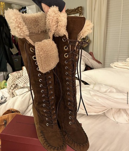 Miu Miu Sherpa Boots Wedge