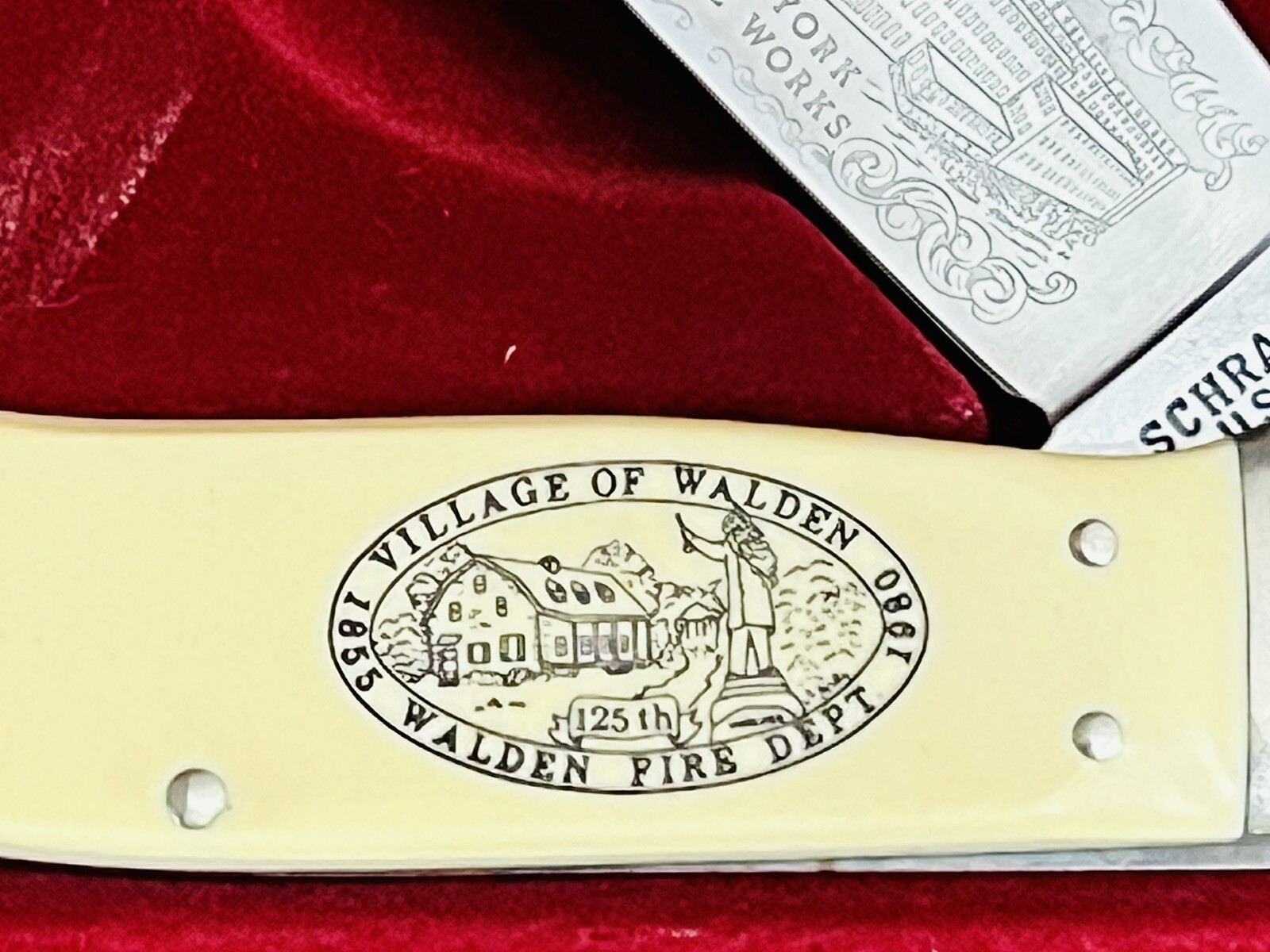 1980 SCHRADE USA 275 BULLDOG PRESENTATION CLASP KNIFE VILLAGE OF WALDEN