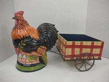 Tracy Porter Stonehouse Farm Collection Rooster Chicken Pulling Cat Primitive 