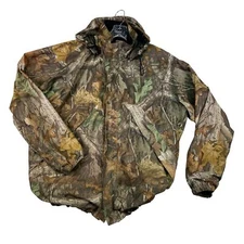 Stearns Jacket Mens Large DryWear Advantage Timber Camo Waterproof Hooded Lined