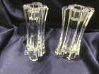 ORREFORS FORSYTHIA set of 2 CRYSTAL CANDLESTICKS ART DECO clear EXCELLENT! — photo 3
