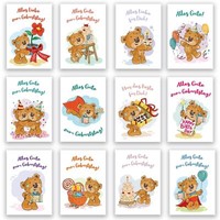 Geburtstagskarten Set Mit 12 Geburtstagskarten Postkarte 2 Seitig Mit UmschläGen