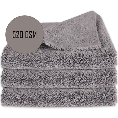 3x Detailzone Ultra Duo Mikrofaser Poliertuch Spezialtuch grau 520gsm 40x40cm