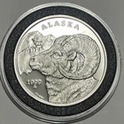 1999 Alaska Bighorn Ram Vintage Collector Proof Coin 1 Troy Oz .999 Fine Silver