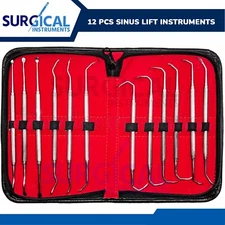 12 Pcs Sinus Lift Instruments Set Implant Dental Dentistry Surgical German Grade