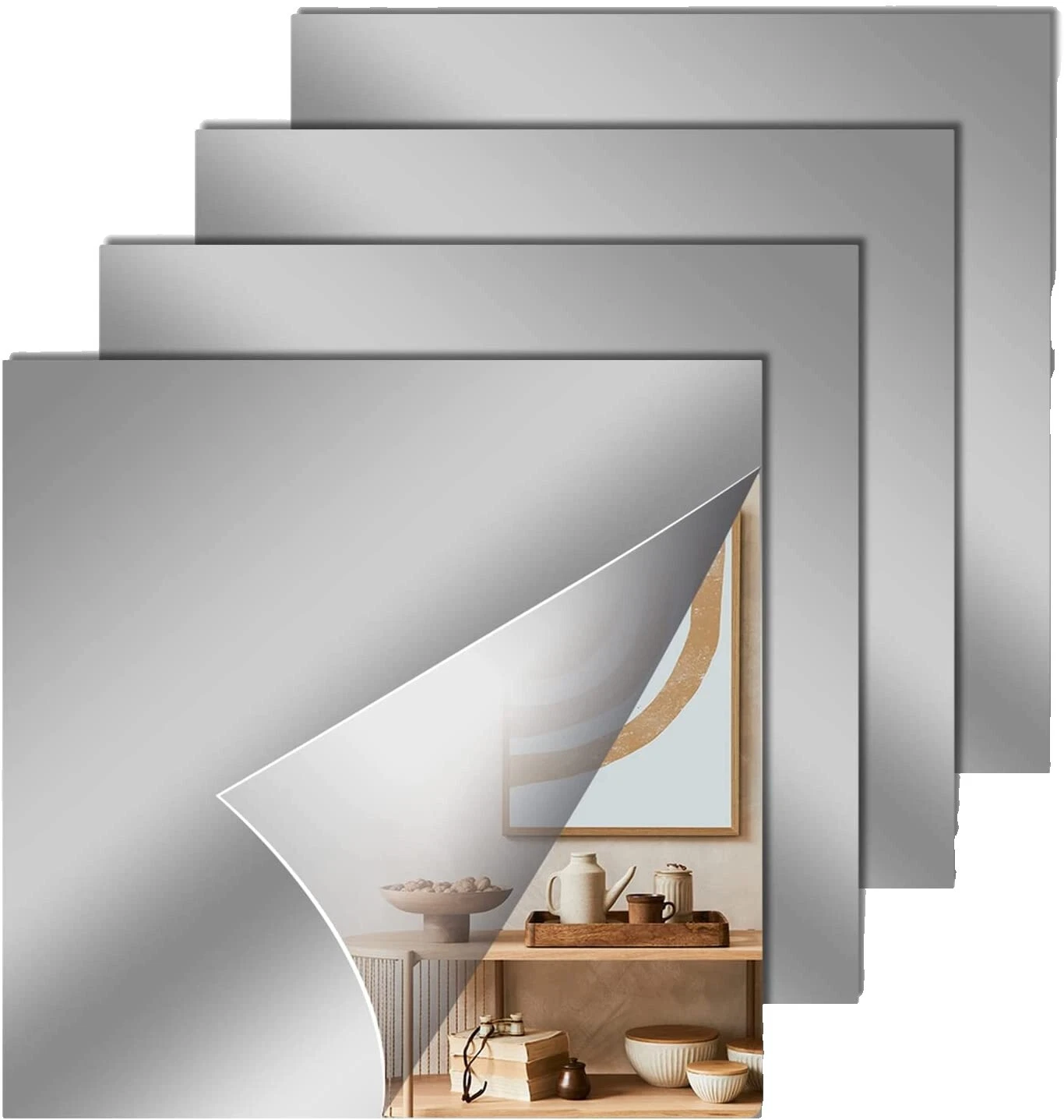 Acrylic Frame Square Home Décor Mirrors
