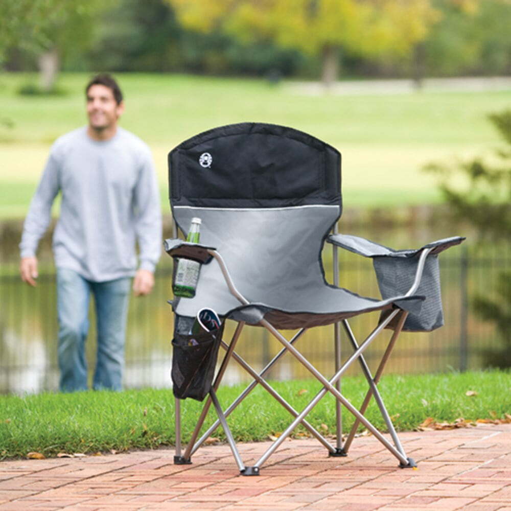 Coleman Oversized Quad Chair with Cooler, Gray/Black for sale 