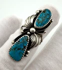Native Turquoise Ring Signed EB Sterling Silver Size 5.5 Vintage 8.1g