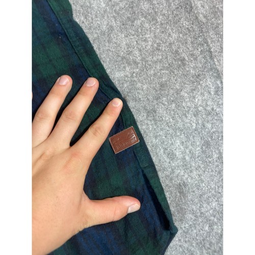 LL Bean kariertes Flanellhemd Damen 1X Plus grün blau 1/2 Reißverschluss Relaxed Fit Top - Bild 3 von 5