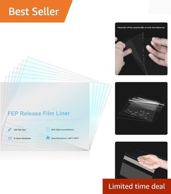 6PCS Creality FEP Film Release Films 260 x 200 x 0.15mm for ELEGOO Saturn/Sat...