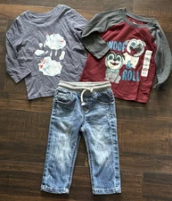 Cat & Jack Boys / Jumping Beans Size 18 Months Shirts Jeans Outfit Lot