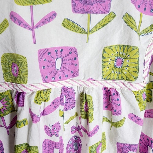 Entro lila, weiß & grün geblümtes Boho Top mit weiten Ärmeln, Größe L - Bild 7 von 11