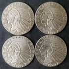 Lot of Four Golden State Mint 1/4oz Silver Incuse Indian Rounds