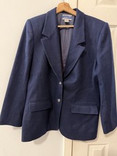 Pendleton Vintage 100 Wool Navy Blazer Sz 10 Crest Tailored Old Money Nautical