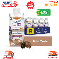(12 Pack) Ensure Max Protein Cafe Mocha Nutrition Shake, Meal Replacement, 11 Oz 4.54 per gallon