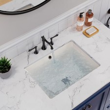 HOROW 20x15Inch Undermount Bathroom Sink Under Counter Vessel Sink with Overflow