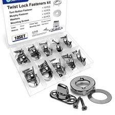 10 Set Twist Lock Fasteners with Turn Button Fasteners Eyelet Screws