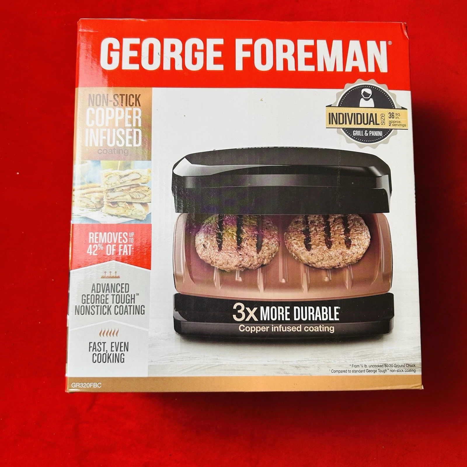 George Foreman 2 Serving Grill & Panini w/Copper Infused Non-Stick Coating NEW
Opens in a new window