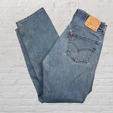 Vintage 90s 2000s Levi's 501 Jeans Light Wash Button Fly Mens 33x30 (32x30)