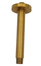 Shower Arm and O-Ring Flange, 6 inch, Solid Brass, Round, PVD Brushed Brass