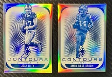 2025 Panini Phoenix Contours Josh Allen Amon-Ra St. Brown 2 Card Lot
