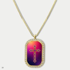 Stunning Colorful Jesus Christ Crucifix Cross Fashion Pendant Necklace Chain Gra