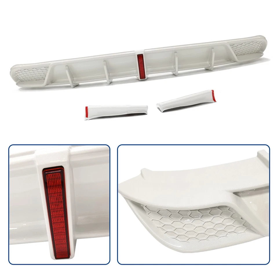 For 17-22 Tesla Model 3 Rear Bumper Lip Splitters Lower Spoiler (Glossy White) - Image 4 of 4