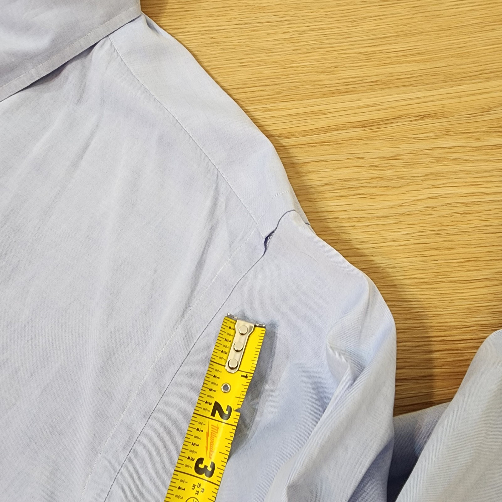 Ralph Lauren camicia uomo 17 34 Yarmouth blu carne pony bottoni manica lunga vintage