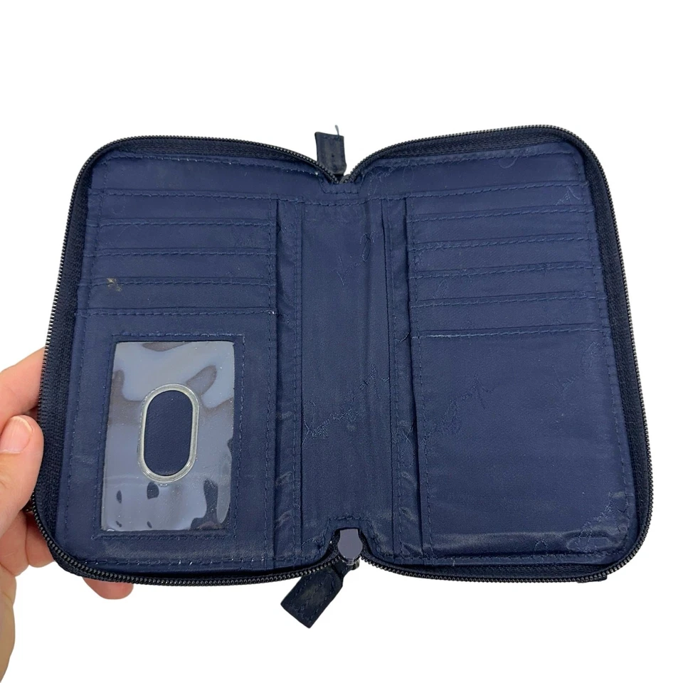 Cartera Acolchada Vera Bradley Azul Marino Básica Simple Todos los Días Preppy Boho Bolso sin Mano Foto 4 de 4