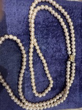 Lotus Simulated Pearl Necklace With Box & Guarantee – Vintage Costume Jewellery