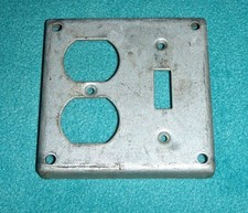 4" SQUARE SINGLE SWITCH  OUTLET METAL WALL COVER, 1/2" RAISED