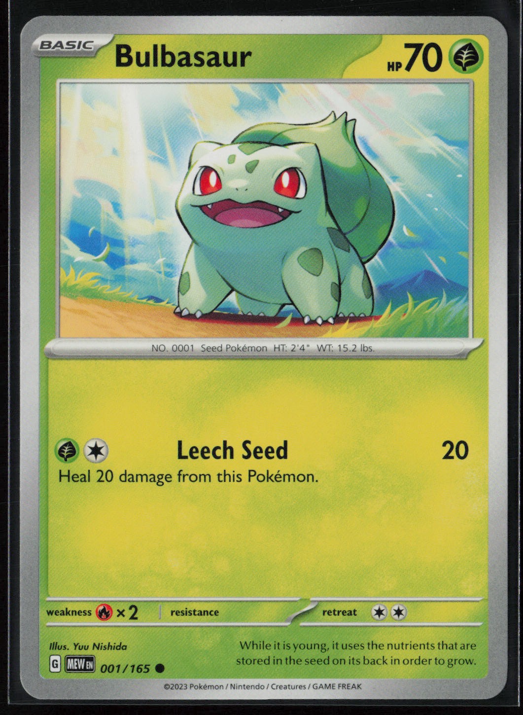 Bulbasaur 001/001 151 Common Near Mint