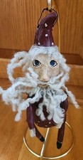 Vintage Inspired Primitive Folk Art Style Santa Claus Ornament