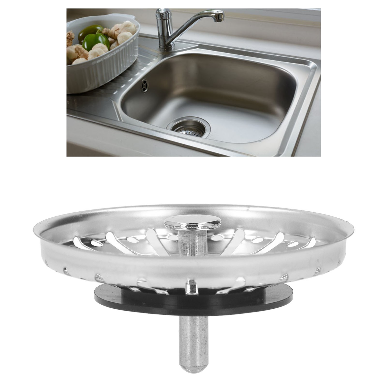 Kitchen Sink Strainer Basket Stainless Steel Thickened Kitchen Sink Straine BAJ