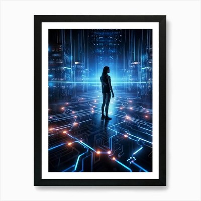 Digital Network Expanding And Inter Framed Wall Art Poster Leinwanddruck Bild